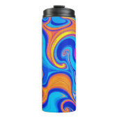 Kleurrijke psychedelische golven thermosbeker (Voorkant)