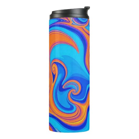 Kleurrijke psychedelische golven thermosbeker (Gedraaid links)