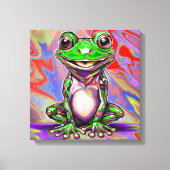 Kleurrijke psychedelische graffiti wervelende kikk canvas afdruk (Voorkant)