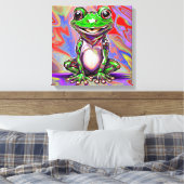 Kleurrijke psychedelische graffiti wervelende kikk canvas afdruk (Insitu (Slaapkamer))