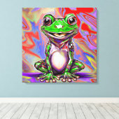 Kleurrijke Psychedelische Graffiti Wervelende Kikk Canvas Afdruk (Insitu (Houten vloer))