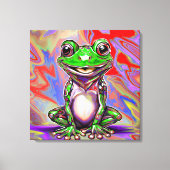 Kleurrijke Psychedelische Graffiti Wervelende Kikk Canvas Afdruk (Voorkant)