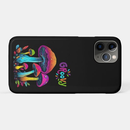 Kleurrijke psychedelische Groovy-paddenstoelen Case-Mate iPhone Case (Achterkant (horizontaal))