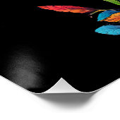 Kleurrijke psychedelische Groovy-paddenstoelen Perfect Poster (Hoek)