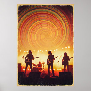 Kleurrijke psychedelische jaren 70 Poster - Groovy