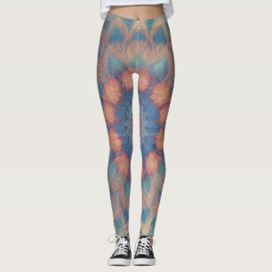 Kleurrijke psychedelische kaleidoscopische symmetr leggings