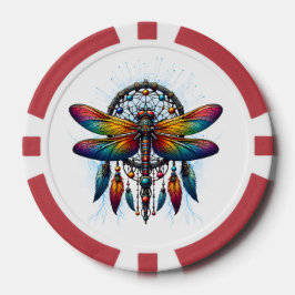 Kleurrijke Psychedelische Libelle Dreamcatcher Boh Poker Chips