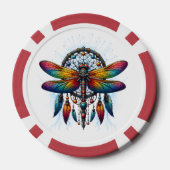 Kleurrijke Psychedelische Libelle Dreamcatcher Boh Poker Chips (Achterkant)