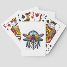 Kleurrijke Psychedelische Libelle Dreamcatcher Boh Pokerkaarten