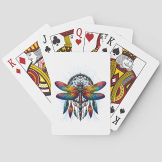 Kleurrijke Psychedelische Libelle Dreamcatcher Boh Pokerkaarten