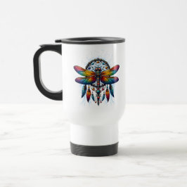 Kleurrijke Psychedelische Libelle Dreamcatcher Boh Reisbeker