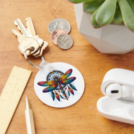Kleurrijke Psychedelische Libelle Dreamcatcher Boh Sleutelhanger