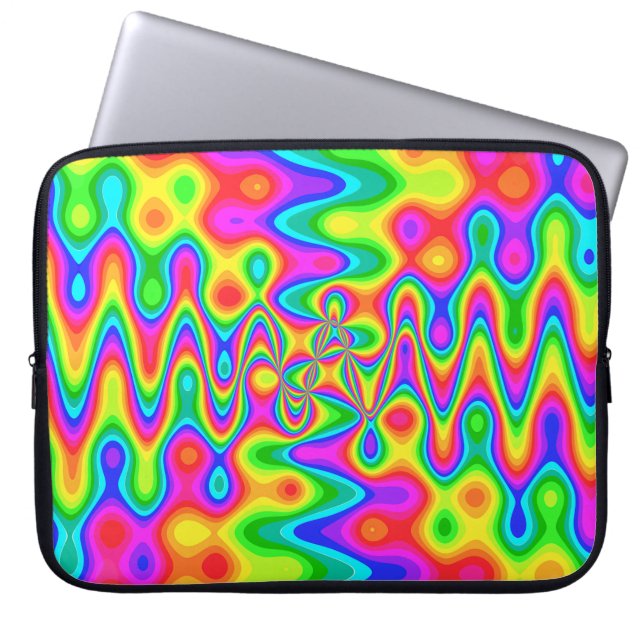 Kleurrijke Psychedelische Neoprene Laptophoes Laptop Sleeve (Voorkant)