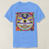 kleurrijke Psychedelische ogen met bloemen T-shirt (Design voorkant)