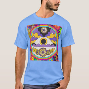 kleurrijke Psychedelische ogen met bloemen T-shirt