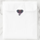 Kleurrijke psychedelische olifant ronde sticker (Tas)