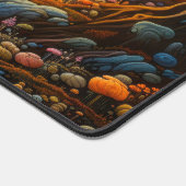 Kleurrijke psychedelische paddenstoel landschapsku bureaumat (Hoek)