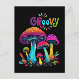 Kleurrijke psychedelische paddenstoelen briefkaart