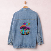 Kleurrijke psychedelische paddenstoelen denim jacket (Hangar)