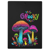 Kleurrijke psychedelische paddenstoelen klembord (Achterkant)