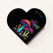 Kleurrijke psychedelische paddenstoelen notitieboek (Achterkant)