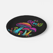 Kleurrijke psychedelische paddenstoelen papieren bordje (Gekanteld)