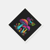 Kleurrijke psychedelische paddenstoelen servet (Hoek)