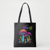 Kleurrijke psychedelische paddenstoelen tote bag (Voorkant)