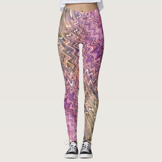 Kleurrijke psychedelische print Leggings (Voorkant)