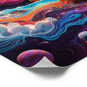 Kleurrijke psychedelische ruimte poster AI gegener (Hoek)