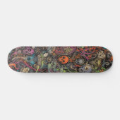 Kleurrijke psychedelische schedels persoonlijk skateboard (Horizontaal)