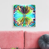 Kleurrijke psychedelische schets van een bloem 2 canvas afdruk (Insitu (Woonkamer))