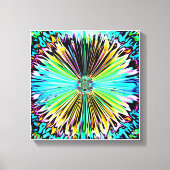 Kleurrijke psychedelische schets van een bloem 2 canvas afdruk (Voorkant)