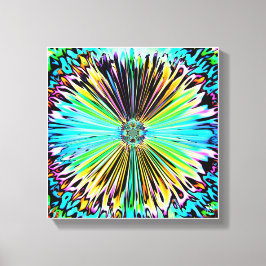 Kleurrijke psychedelische schets van een bloem 2 canvas afdruk