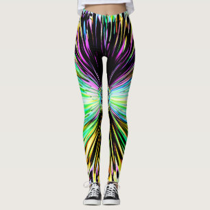 Kleurrijke psychedelische schets van een bloem 2 leggings
