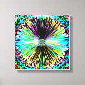 Kleurrijke psychedelische schets van een bloem 3 canvas afdruk (Voorkant)