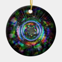 Kleurrijke psychedelische schets van een oog keramisch ornament