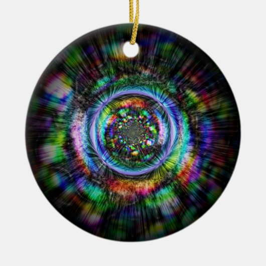 Kleurrijke psychedelische schets van een oog keramisch ornament (Voorkant)