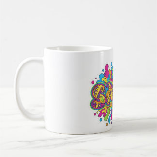 Kleurrijke Psychedelische SMILE Typografie Kunst Koffiemok