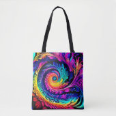 Kleurrijke psychedelische spiraalkunst tote bag (Voorkant)