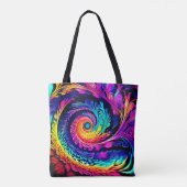 Kleurrijke psychedelische spiraalkunst tote bag (Achterkant)