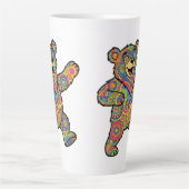 Kleurrijke Psychedelische Teddydbeer Kunst Latte Mok (Voorkant)