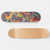 Kleurrijke psychedelische tentakels persoonlijk skateboard (Horizontaal)