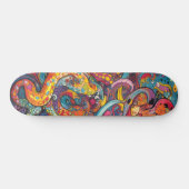 Kleurrijke psychedelische tentakels persoonlijk skateboard (Horizontaal)