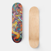 Kleurrijke psychedelische tentakels persoonlijk skateboard (Voorkant)