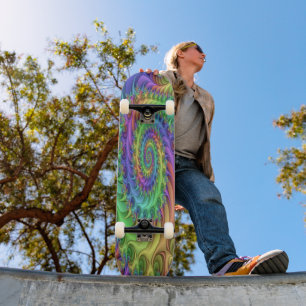 Kleurrijke Psychedelische Trippy beweegt het Art. Persoonlijk Skateboard