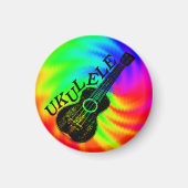 Kleurrijke psychedelische ukelele Afbeelding Magneet (Voorkant)