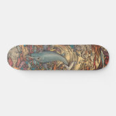 Kleurrijke psychedelische walvis van het zee persoonlijk skateboard (Horizontaal)