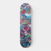 Kleurrijke psychedelische zeeen persoonlijk skateboard (Voorkant)