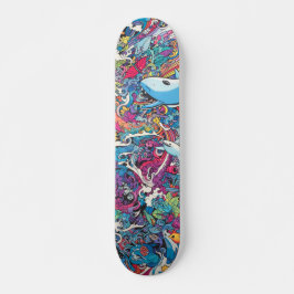 Kleurrijke psychedelische zeeen persoonlijk skateboard
